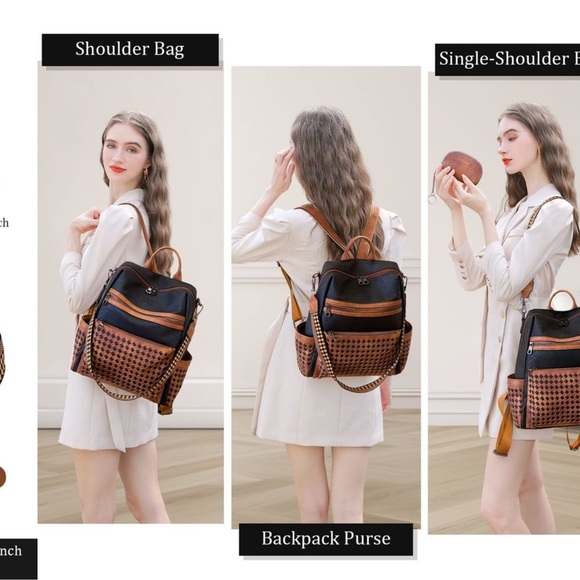 Leather Backpack Purse for Women Designer Ladies Shoulder Bag Fashion Faux new main image 5